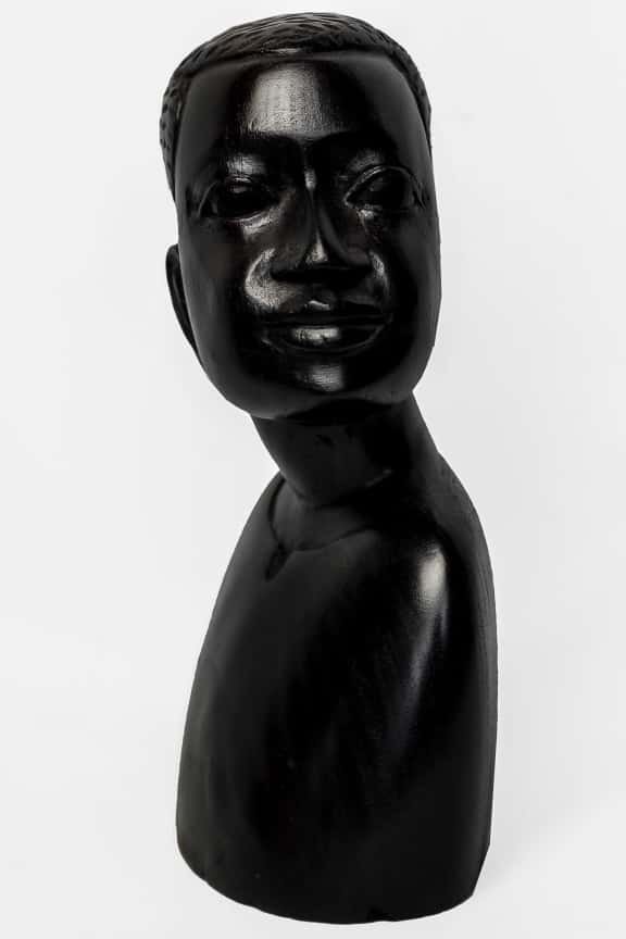 Buste Sculptural en Bois Rare