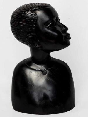 Buste Sculptural en Bois Rare