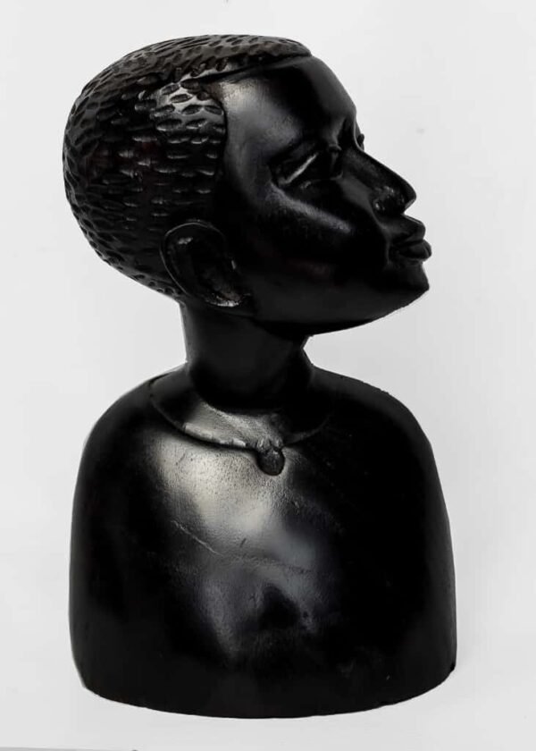 Buste Sculptural en Bois Rare